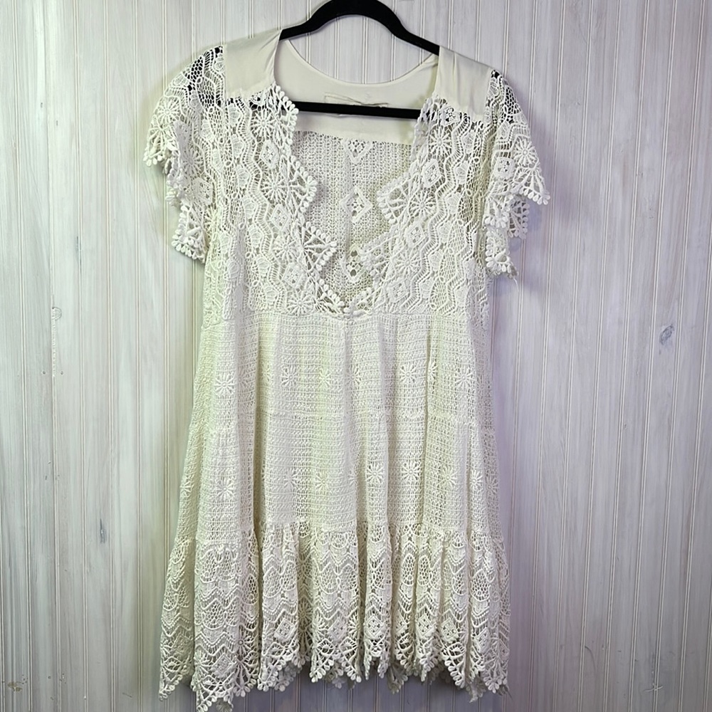 JENS PIRATE BOOTY CROCHET DRESS COVER UP SMALL